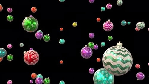 Colorful Christmas Holiday Ornaments Floating Animation