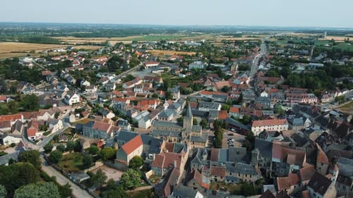 Drone view of Saint Pierre le Moutier