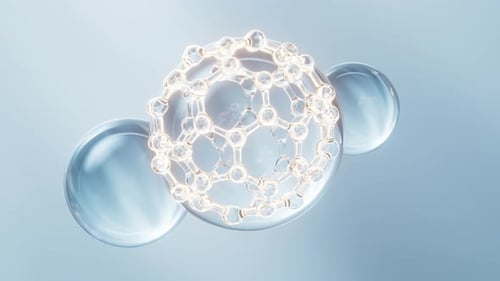 Glowing Molecular Structure Sphere Rotation Animation