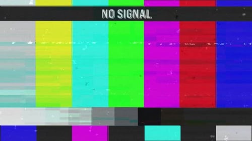 Retro TV No Signal Glitch Color Bar Static Overlay
