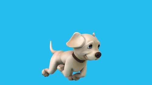 Fun 3D cartoon white Labrador retriever (with alpha channel included)
