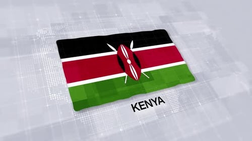 Kenia-Flagge auf weißem Hintergrund