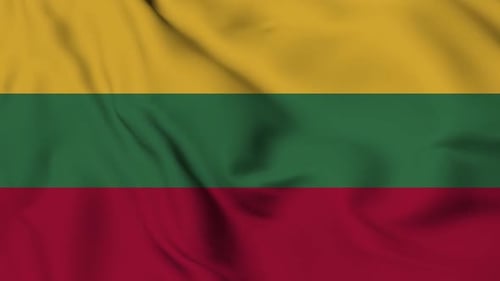 Realistic Waving Flag of Lithuania National Symbol