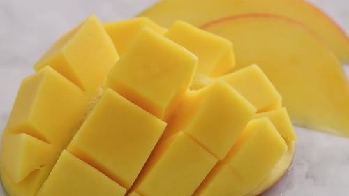 Fresh Sliced Mango, Close Up Background