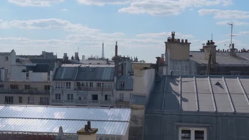View of the rooftops in Paris, France on a beautiful day