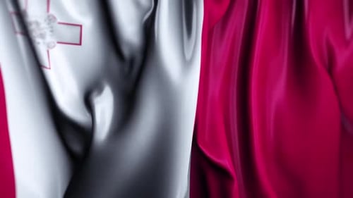 Waving Realistic Malta National Flag Animation