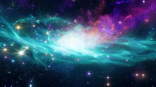 Colorful Nebula and Stars Space Background Animation