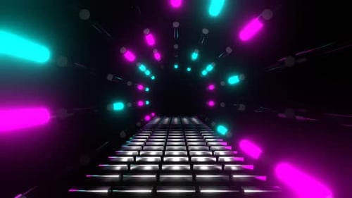 Cyan And Pink Fantasy Strobe Road Background Vj Loop In HD