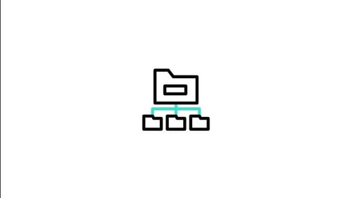 Animated File Hierarchy Icon Revealing Data Structure