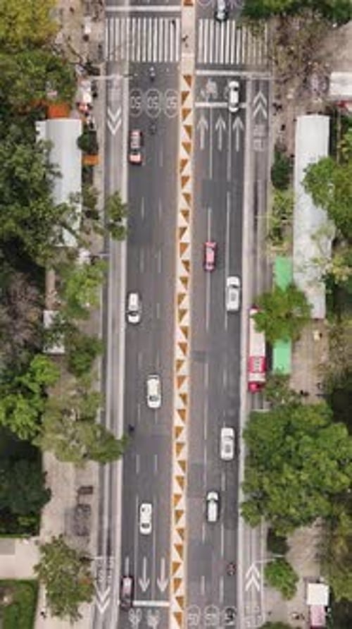 Vídeo de drone vertical da Avenida Reforma, CDMX