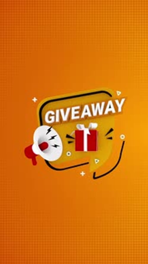 Giveaway Orange vertikales Schild