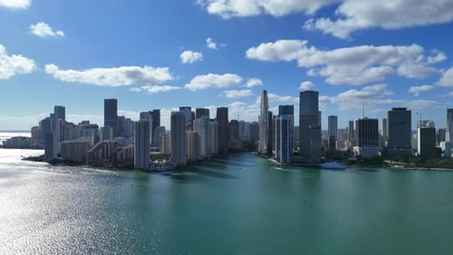 Miami From a Drone Florida USA Miami Coast Downtown Miami Famous Landmarks of America