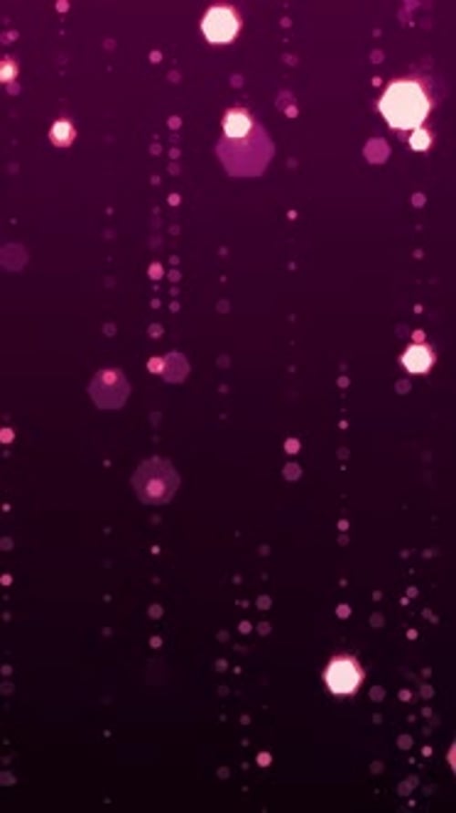 Abstract Glowing Hexagon Particles Falling Background