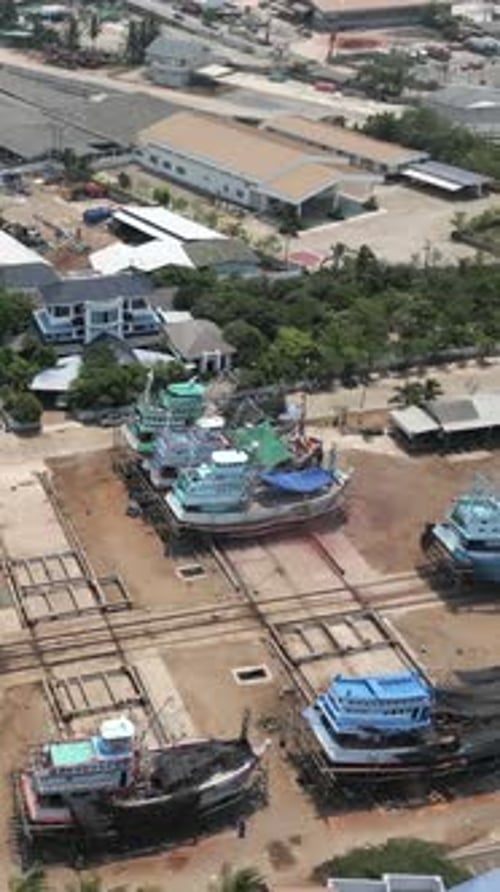 Birds Eye View of a Shipbuilding Workshop