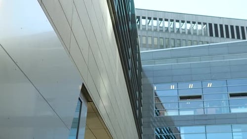 Office Building With Glass Facade. Contemporary Architecture. low angle shot