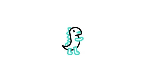 Minimalist Dinosaur Icon Wiggle Animation