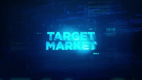 Target Market Concept Technology Futuristic Data Background Blue Color