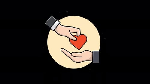 Animated Hand Giving Heart Love Icon