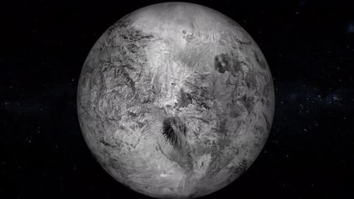 Animierter Blick auf den Mondplaneten. 2207
