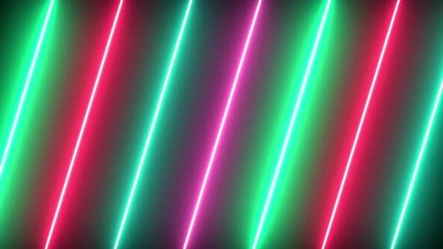 Vibrant Glowing Diagonal Neon Lines Motion Background