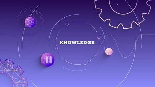 Animated Knowledge Concept with Science and Education Icons