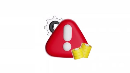3d Icon Animation Financial Alert