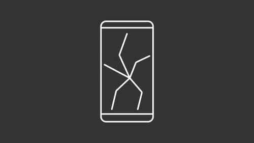 Beschädigung des Telefonbildschirms, weiße Linie, Animation