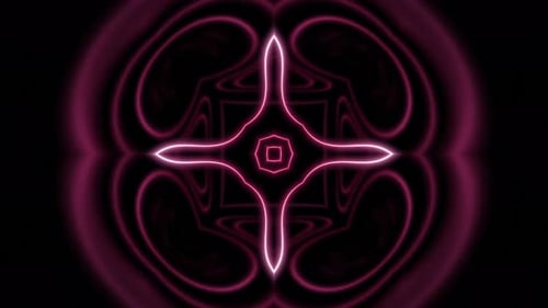 Geometric Kaleidoscopic Background with Transforming Shapes Design Moving Neon Silhouettes on a