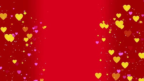 Romantic Glowing Hearts and Sparkling Stars Background Animation