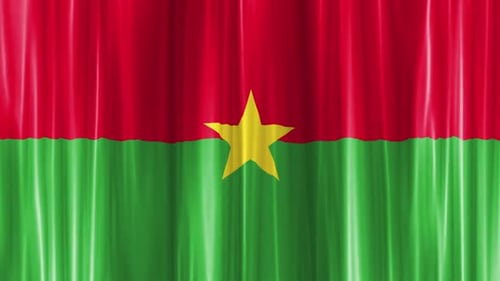 Waving Burkina Faso Flag Curtain Animation