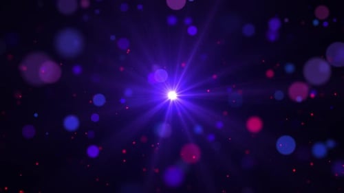 4k Abstract loop bokeh background with light particles on a dark background. Animation footage