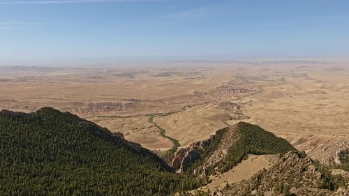 Vast Arid Desert Landscape Aerial View