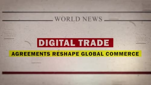 Kinetic Typography World News Digital Trade Headline Animation
