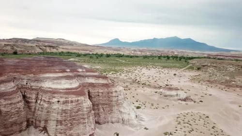 Amazing Sandstone Hills in Utah Desert. Aerial View on Strange American Landscape, Another Planet Re
