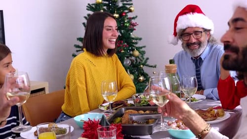 Family and Friends Celebrate Christmas Together