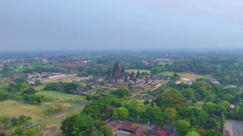 Nature and the Prambanan temple comple.