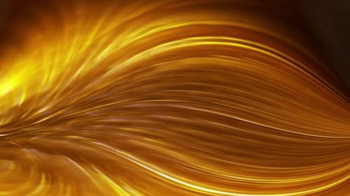 Abstract Golden Fluid Glowing Waves Motion Background