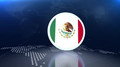 Modern Flag Reveal on Global Tech Broadcast Background