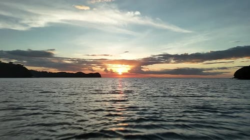 Golden Tropical Ocean Sunset