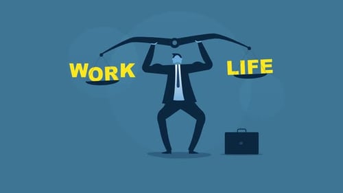 Work And Life Business Flat Animation Background Loop