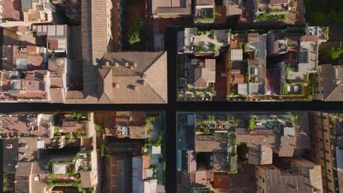 Amazing Aerial Slide and Pan Footage of Piazza Venezia Square Surrounded By Historic Buildings