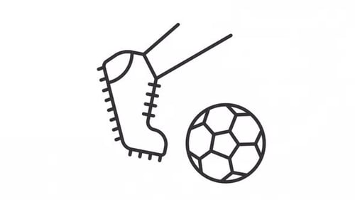 Animated Football Player Kicking Soccer Ball Loop