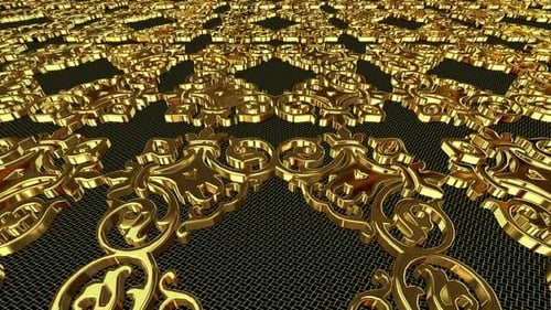 Animated Golden Ornate Decorative Pattern Loop