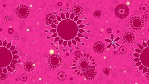Abstrakte rosa Blumen, glänzende Animation