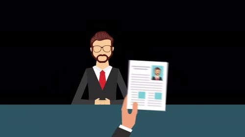 The Person Applying For the Job and His CV Alpha Channel 4K