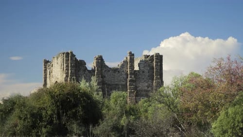 The Remains of an Ancient Structure or Castle or Fortress in Antalya Turkey