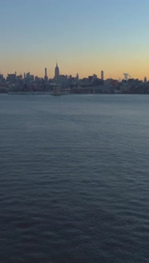 Manhattan Cityscape in the Morning New York City Aerial View Vertical Video