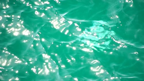 Sea Water Surface Aerial View on Clear Azure Sea Water Sun Glare Abstract Nautical Summer Ocean
