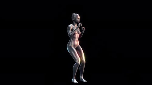 Futuristic 3D Female Figure Exercising Animation