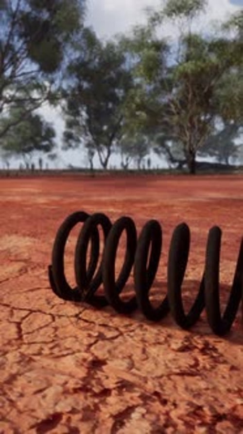 Black Spring on a Dirt Field